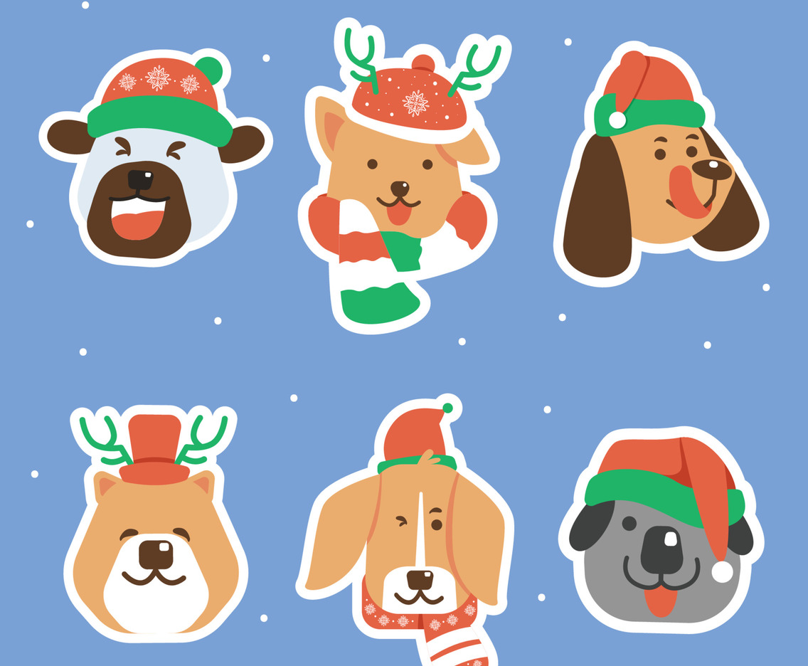 Santa Paws Sticker Set