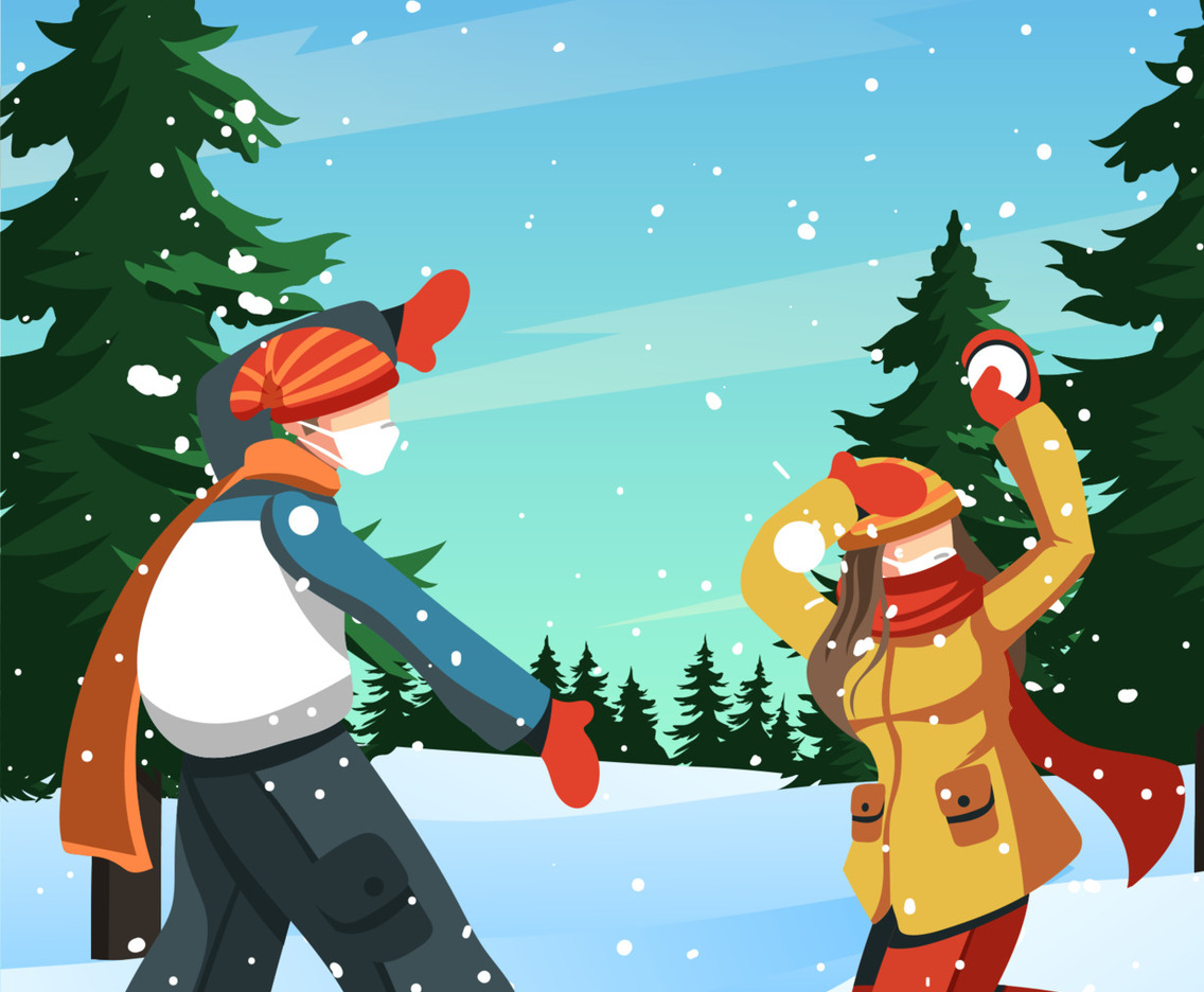 Couple Enjoying Winter Outdoor