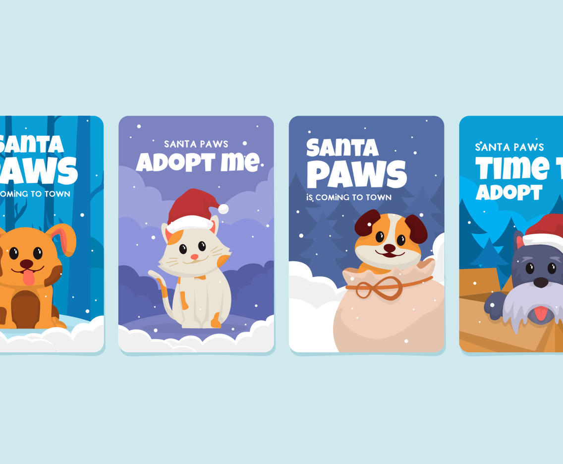 Set of Santa Paws Cards