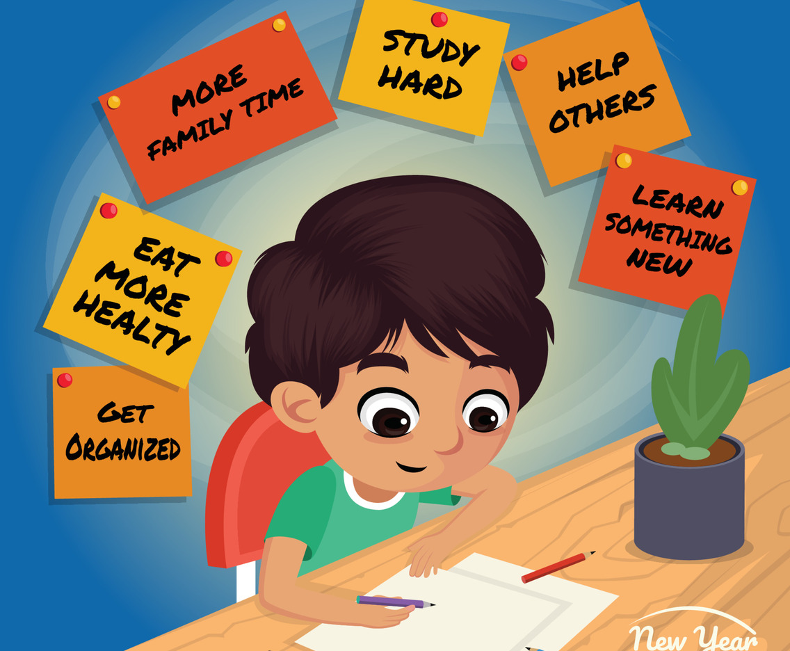 Children Write His New Year Resolution