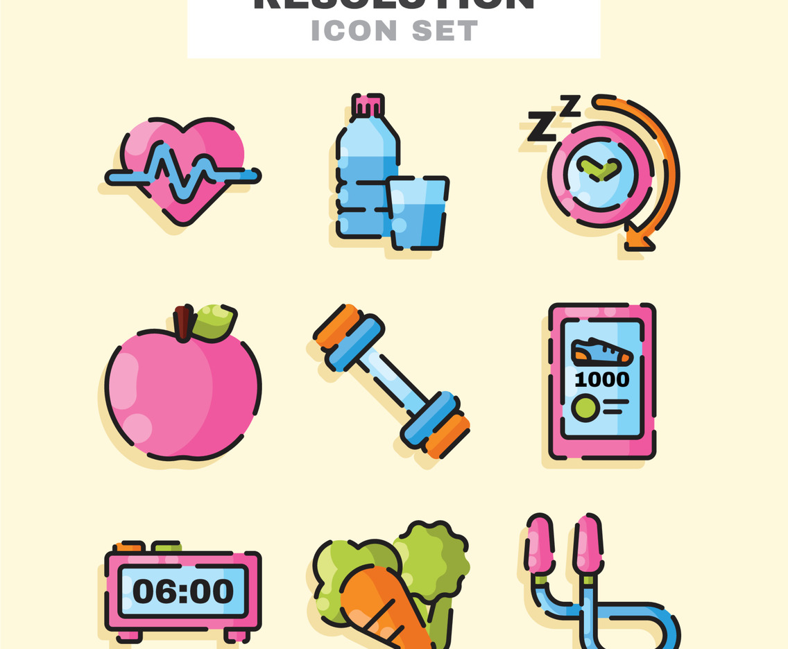 Newy Year Resolution Icon Set