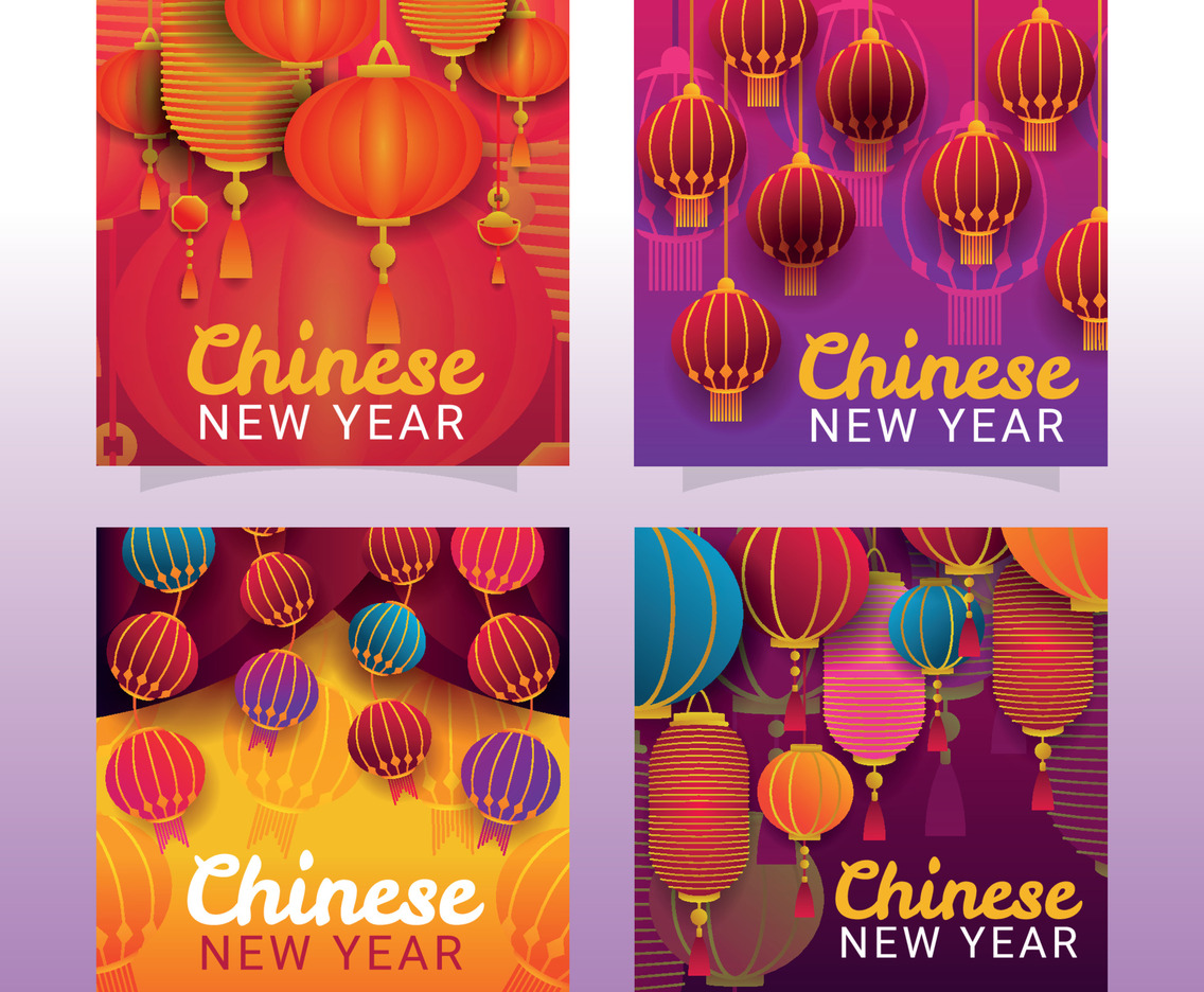 Chinese Lantern Social Media Concept
