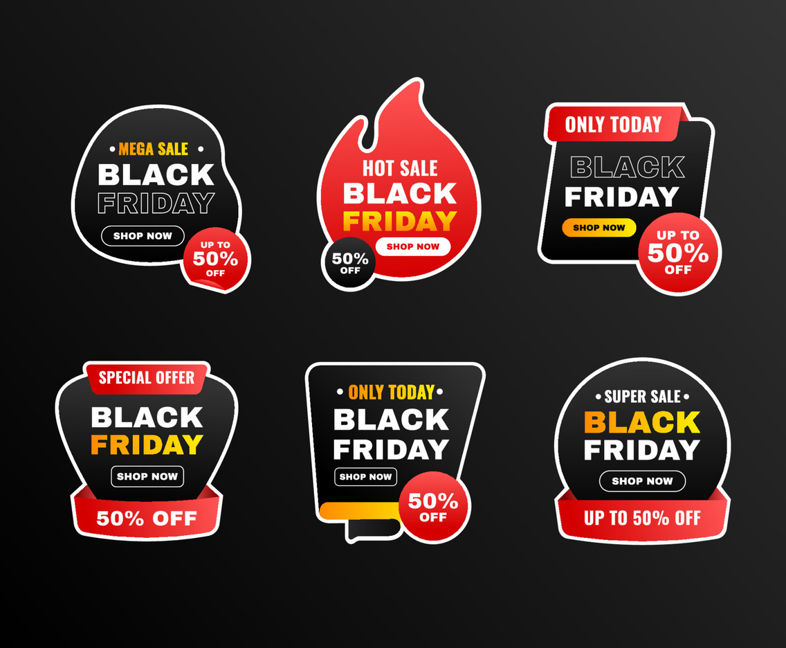 Black Friday Sale Sticker Set
