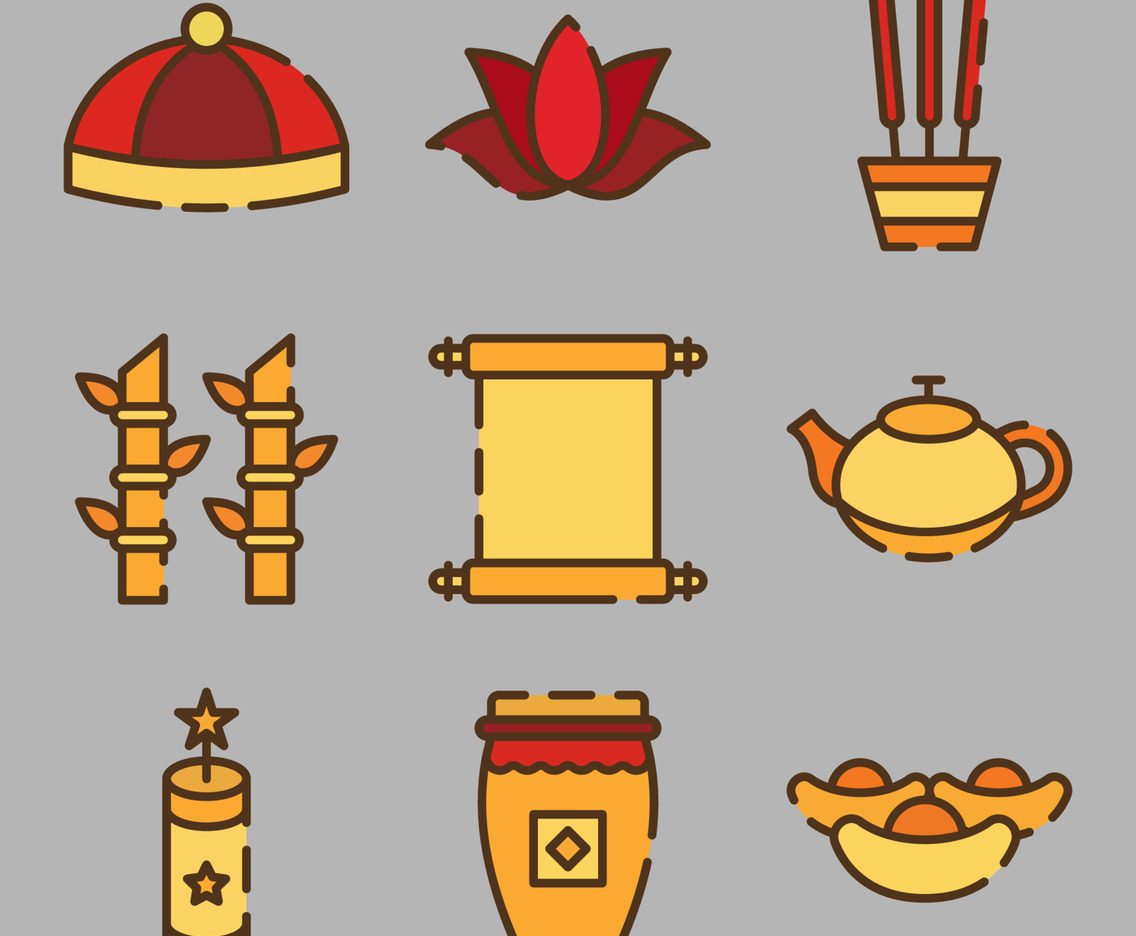 Chinese New Year Celebration Icons