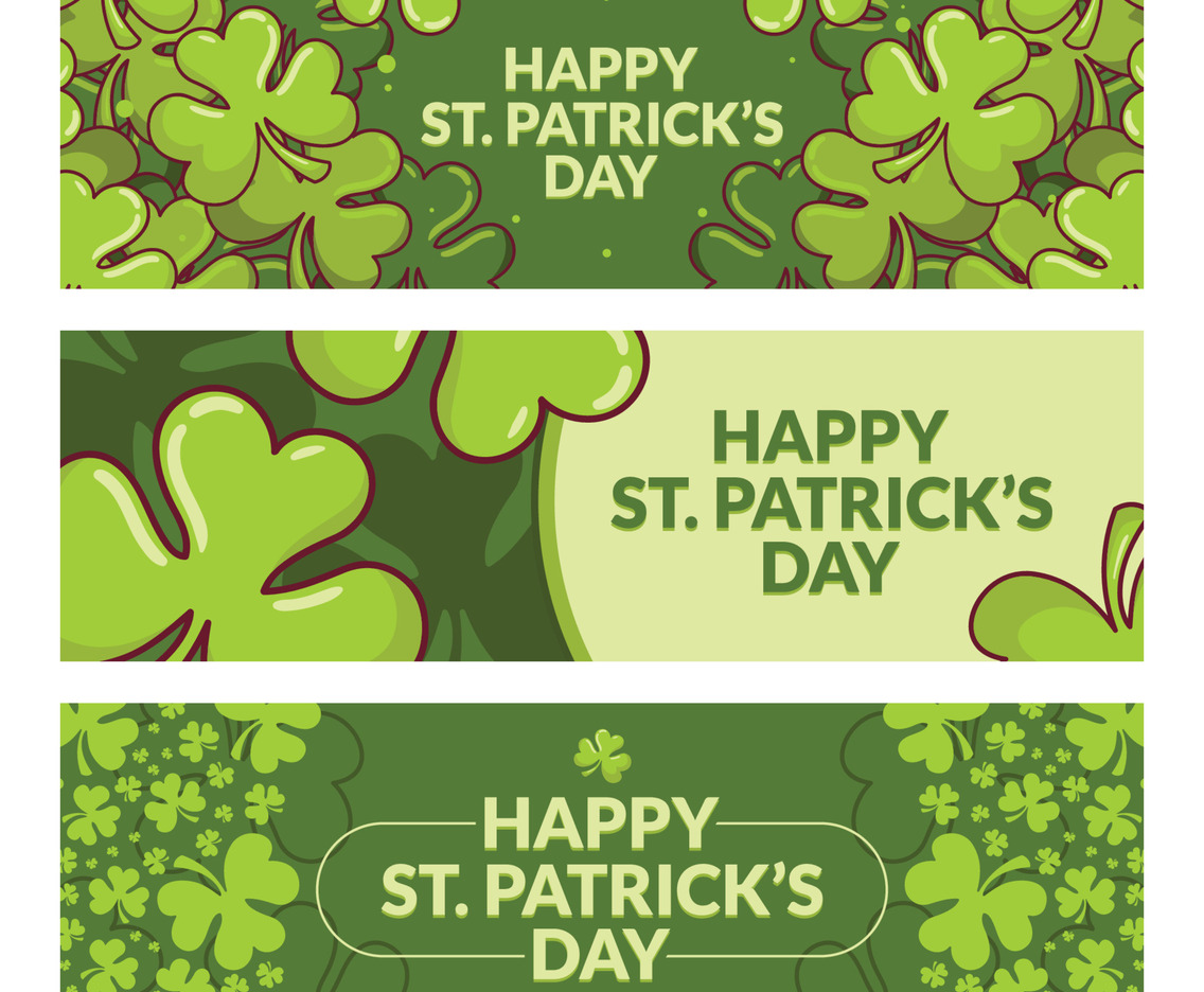 Set of Shamrock Banners