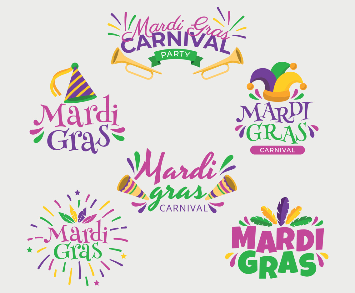 Set of Mardi Gras Sticker