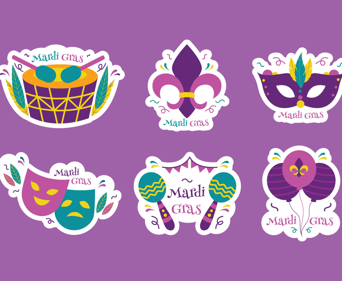 Mardi Gras Carnival Sticker