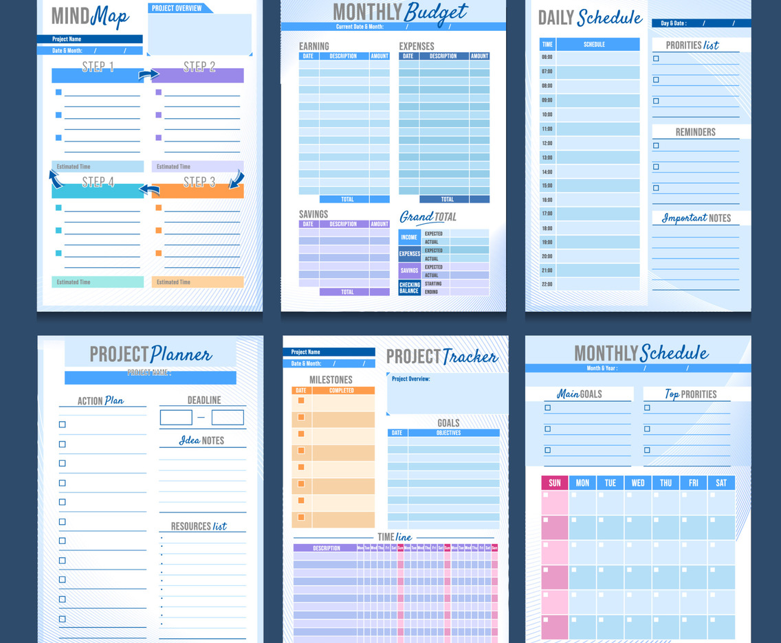 Blue Modern Clean Business Project Plan Journal Template