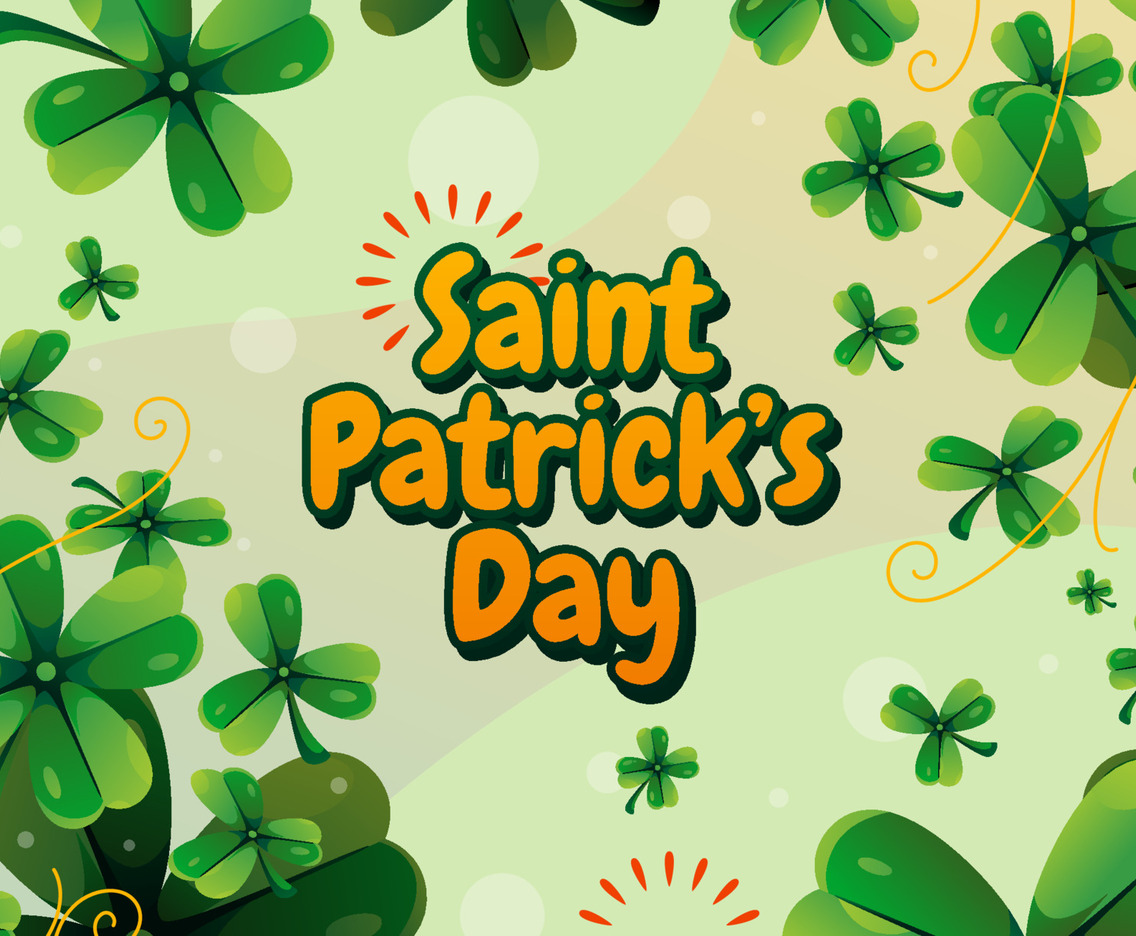 Scattered Clover in Saint Patrick's Day