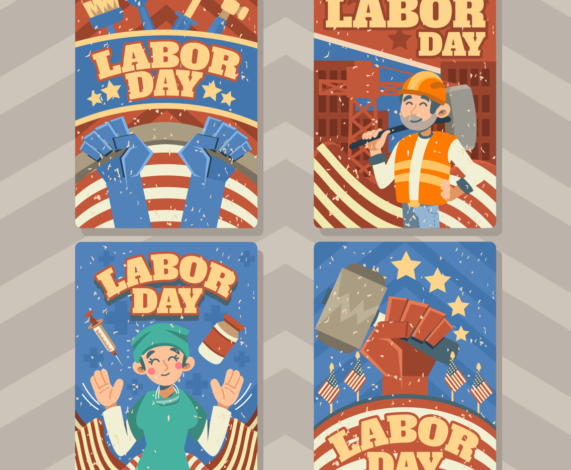 Retro Labor Profession Power Card
