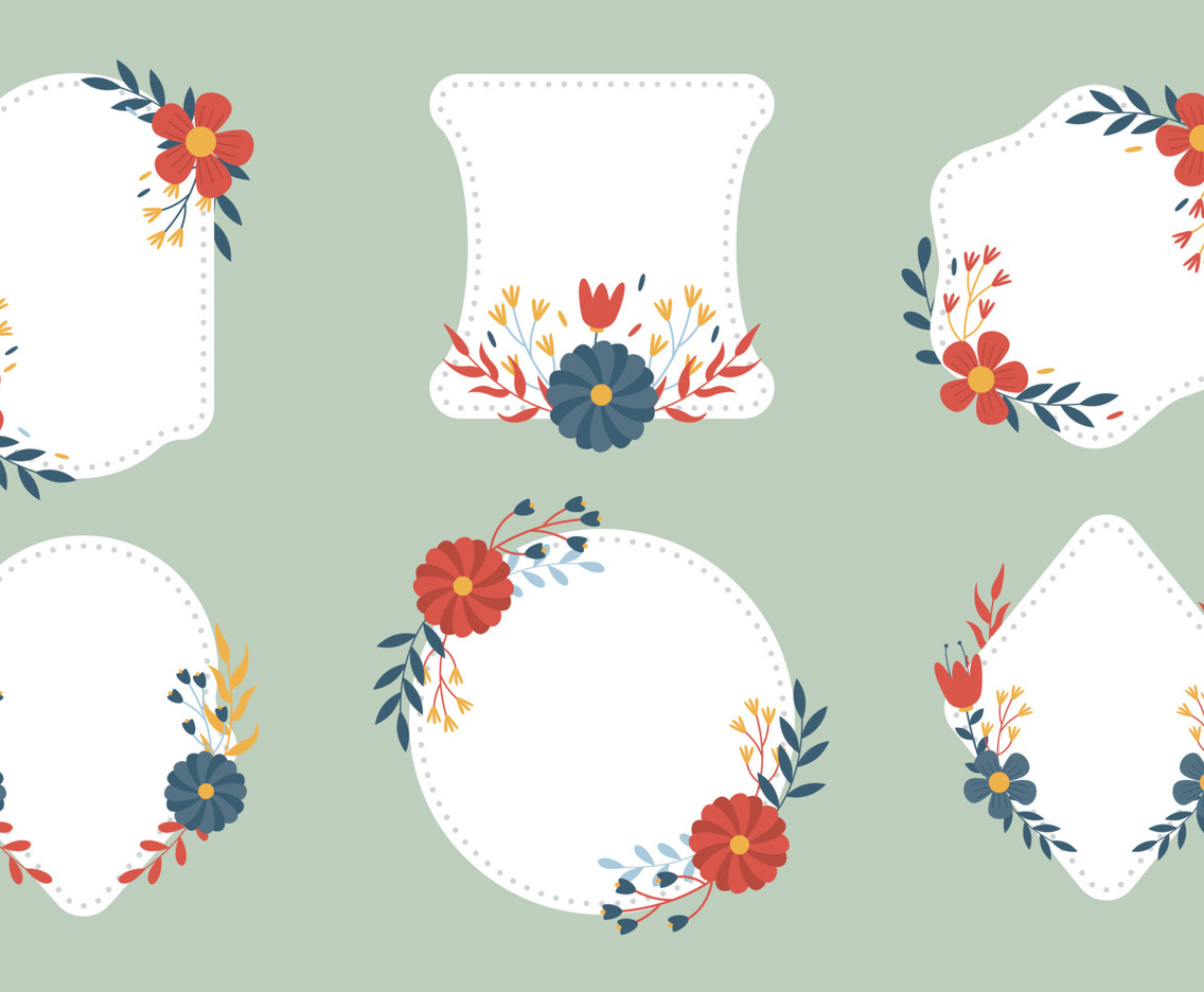 Floral Frame Template Set
