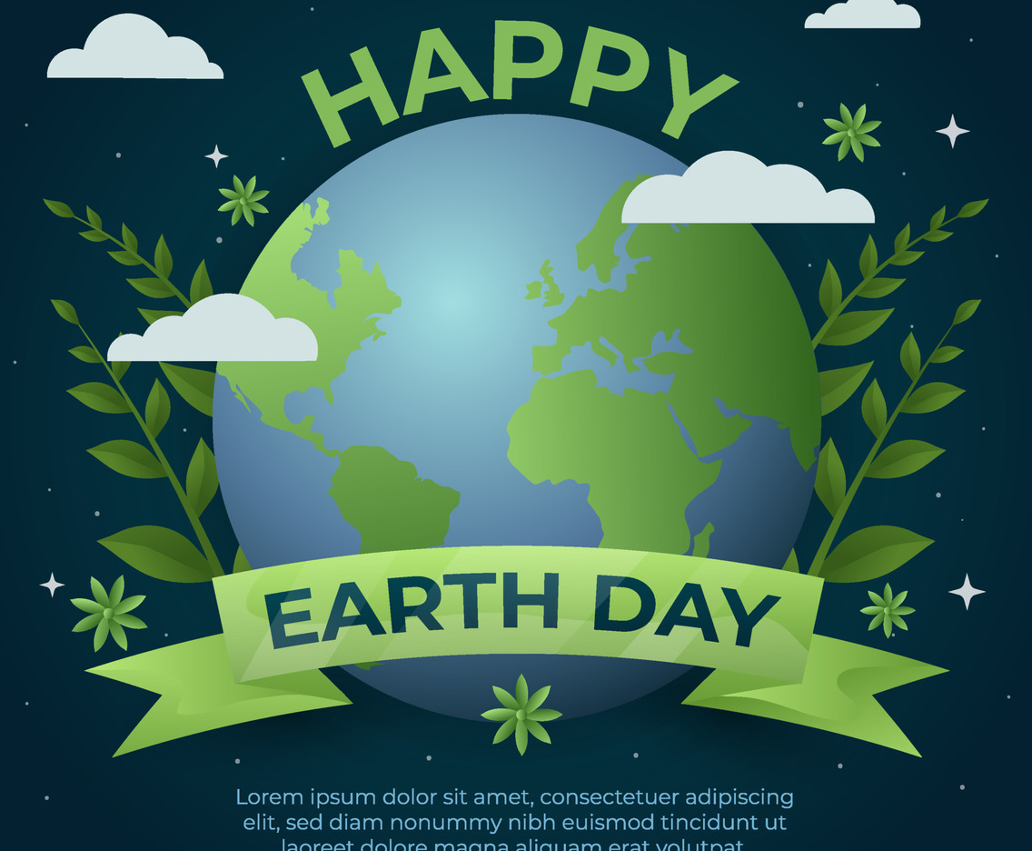 Background of Happy Earth Day Leaf Green
