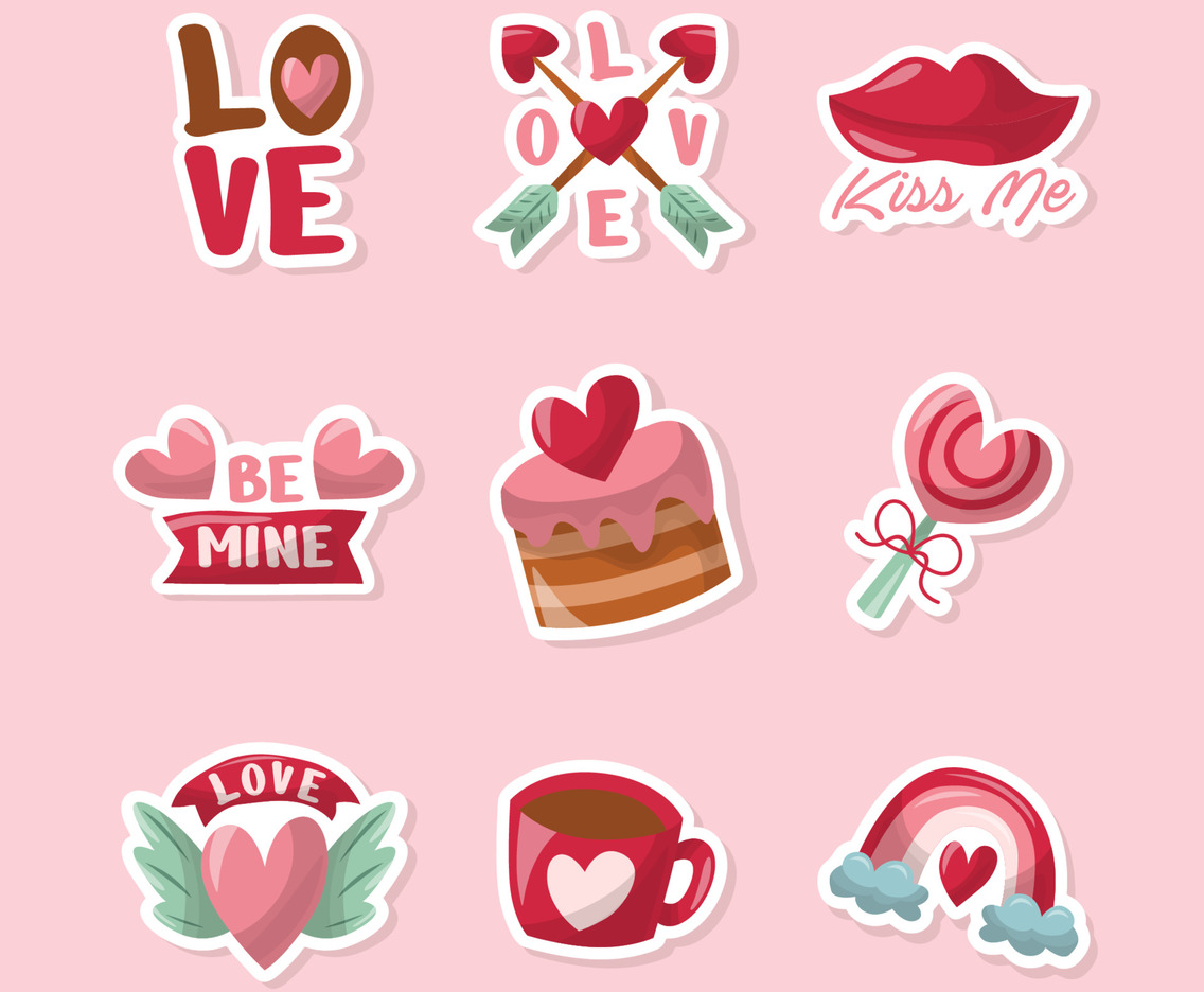 Valentine's Day Cute Doodle Sticker Collection