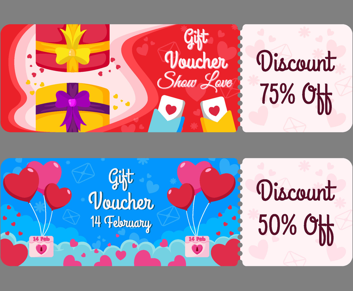Valentine Day Hearts Voucher