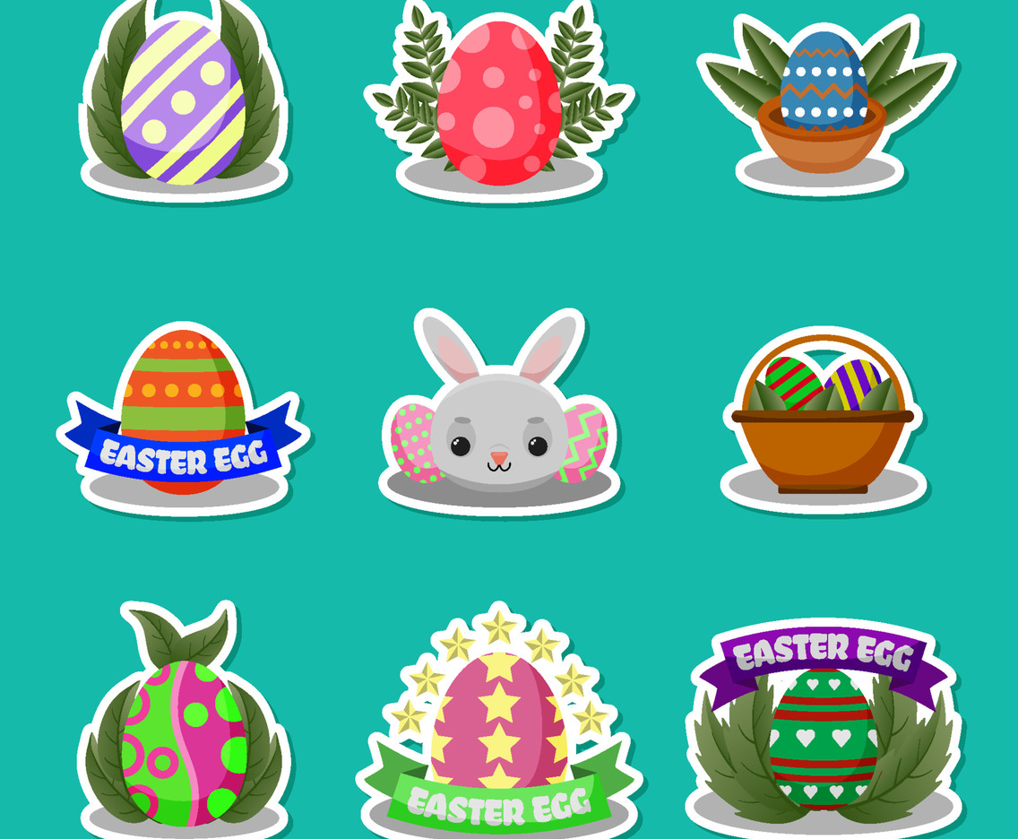 Collection of Easter Egg Sticker Pack