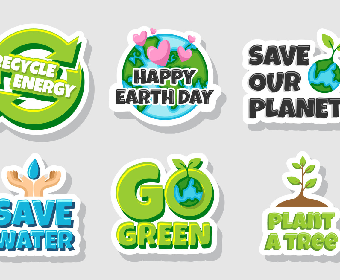 Happy Earth Day Sticker Set