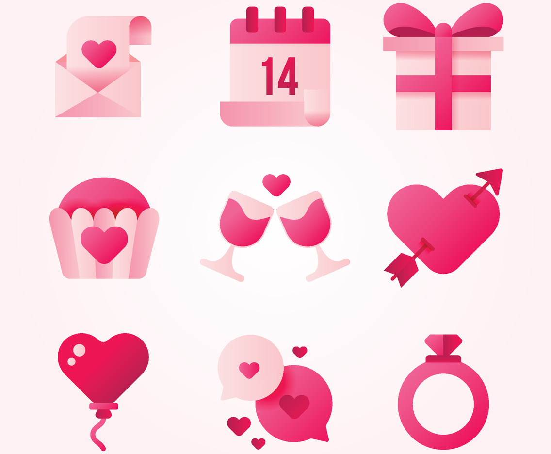 Gradient Valentine Icons