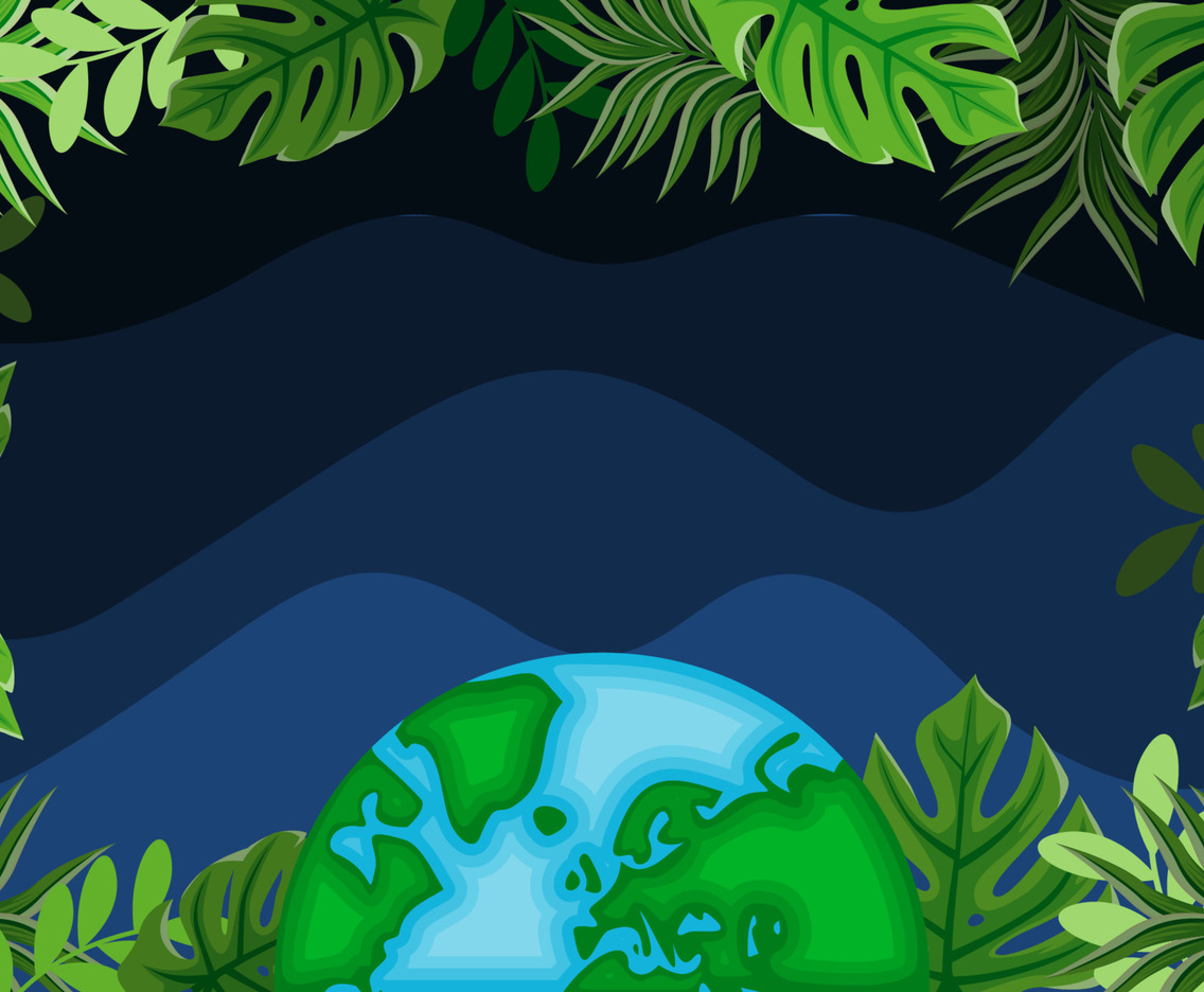 Happy Earth Day with Floral Frame Background