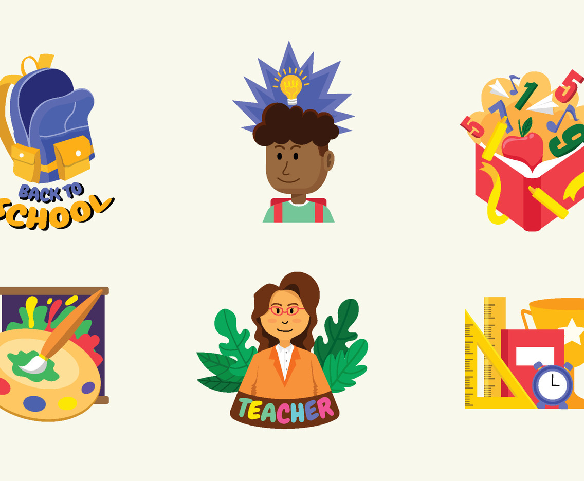 Back to School Stickers Set