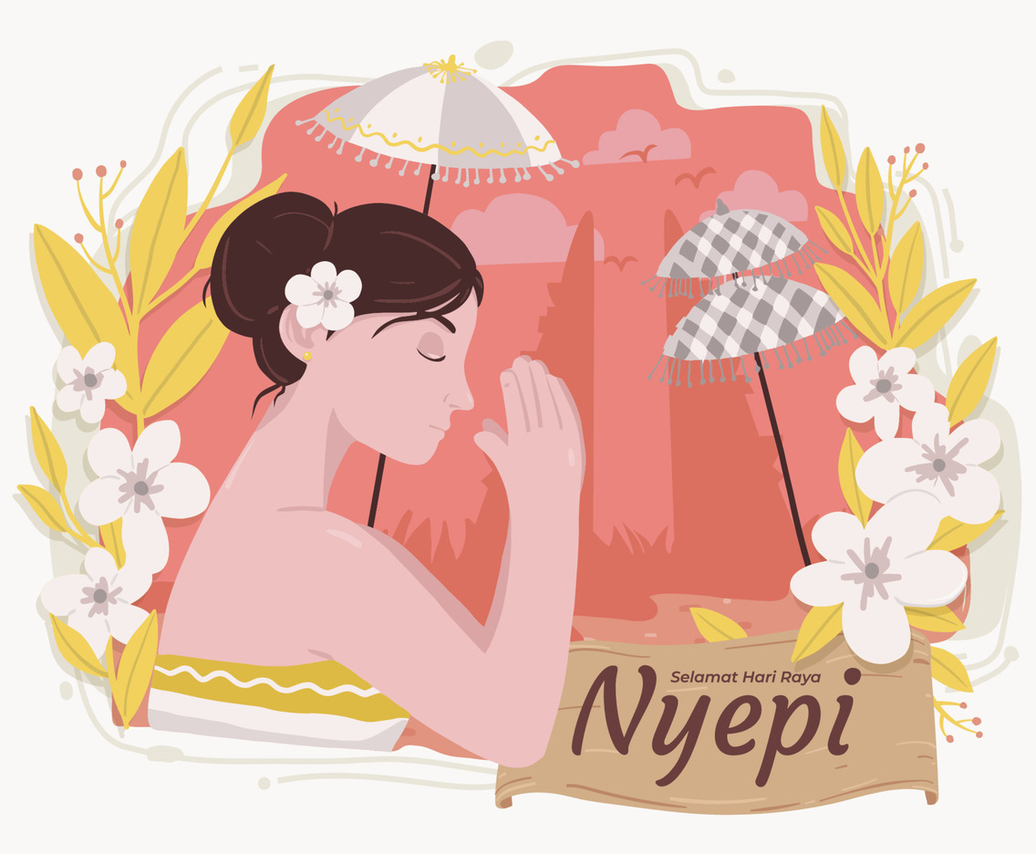 Balinese Girl On Nyepi Day